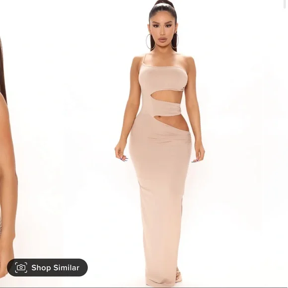 Fashion Nova | Dresses | Fashion Nova Sassy Bestie Cut Out Maxi Dress In  Taupe | Poshmark